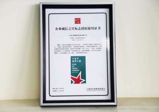 2010年企业诚信之星标志授权使用证书